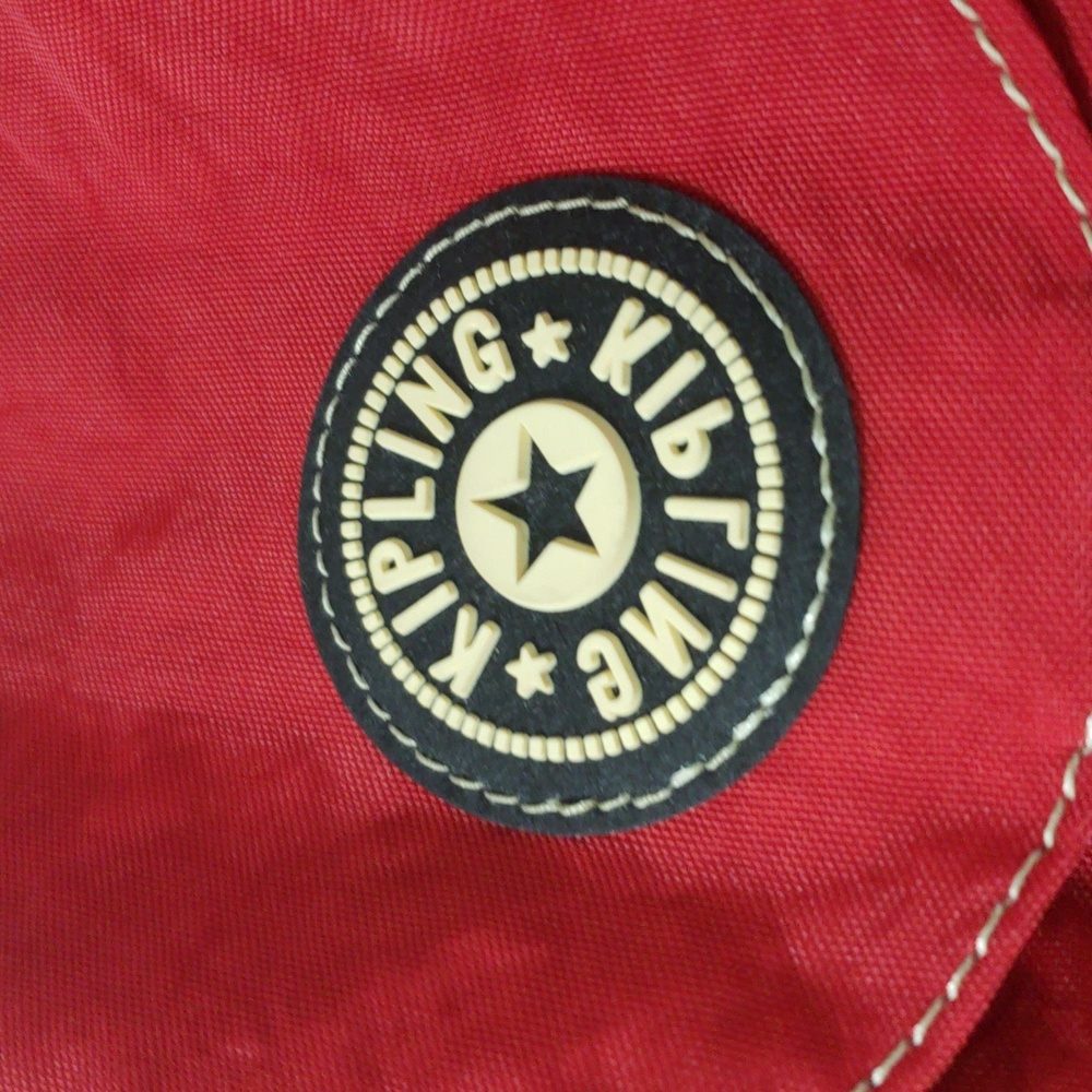 Kipling Red Nylon Backpack W/ Monkey Keychain & A… - image 3